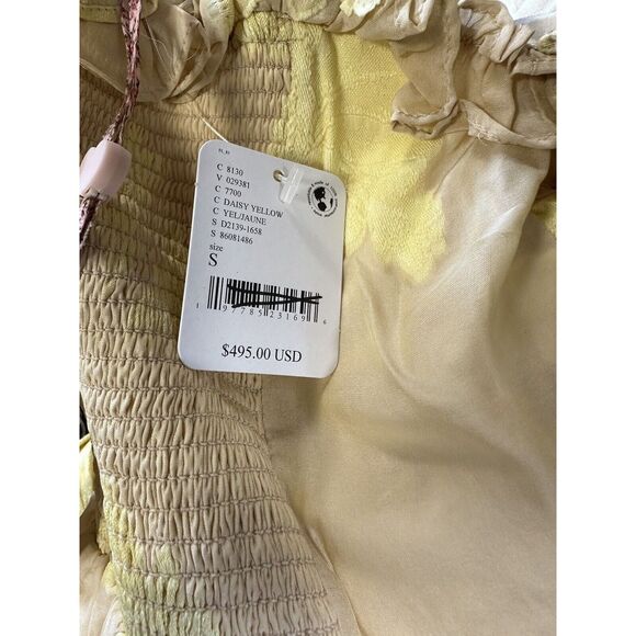 New Love Shack Fancy Zennia Off-Shoulder Silk Mini Dress Size Small - Picture 7 of 7